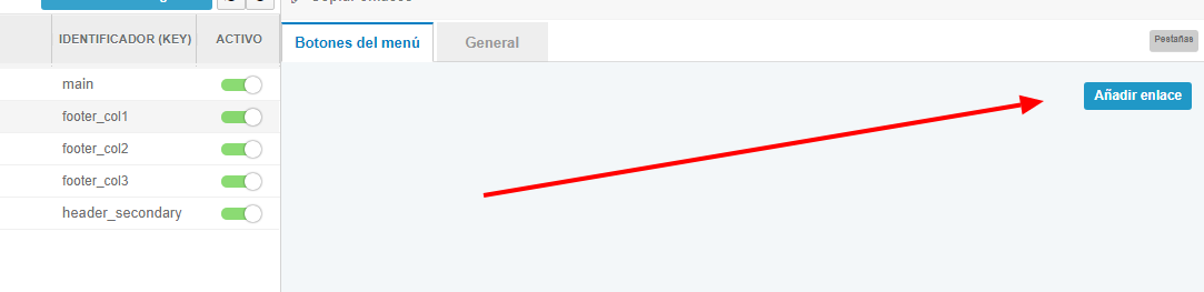 Añadir menú de navegación footer Shopincloud